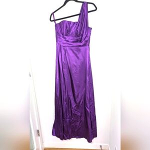 Fashion Finland One Shoulder Purple Long Maxi Dress Sz S Lined Prom Wedding Y2K